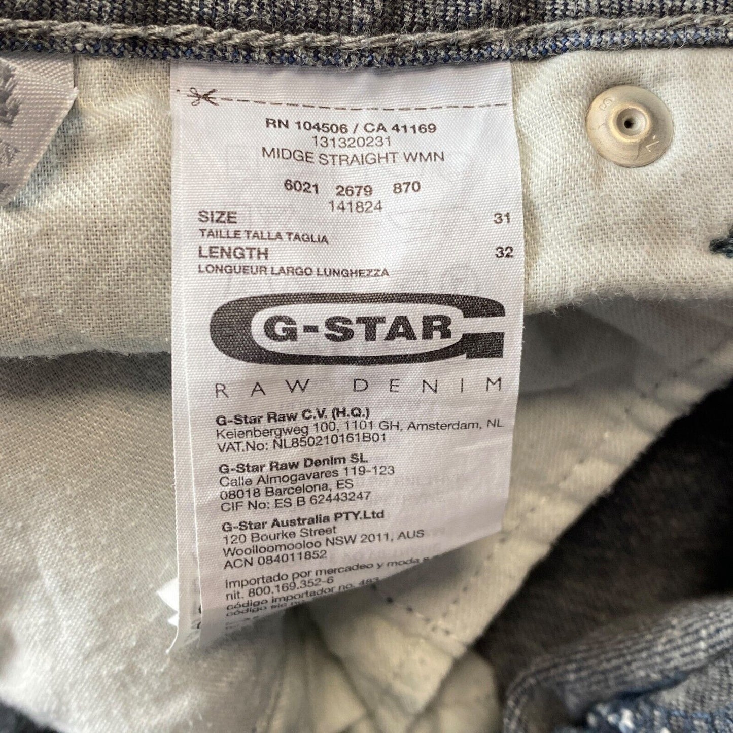 G-STAR MIDGE Damen Jeans in Dunkelblau, Regular Straight Fit, W31 L32