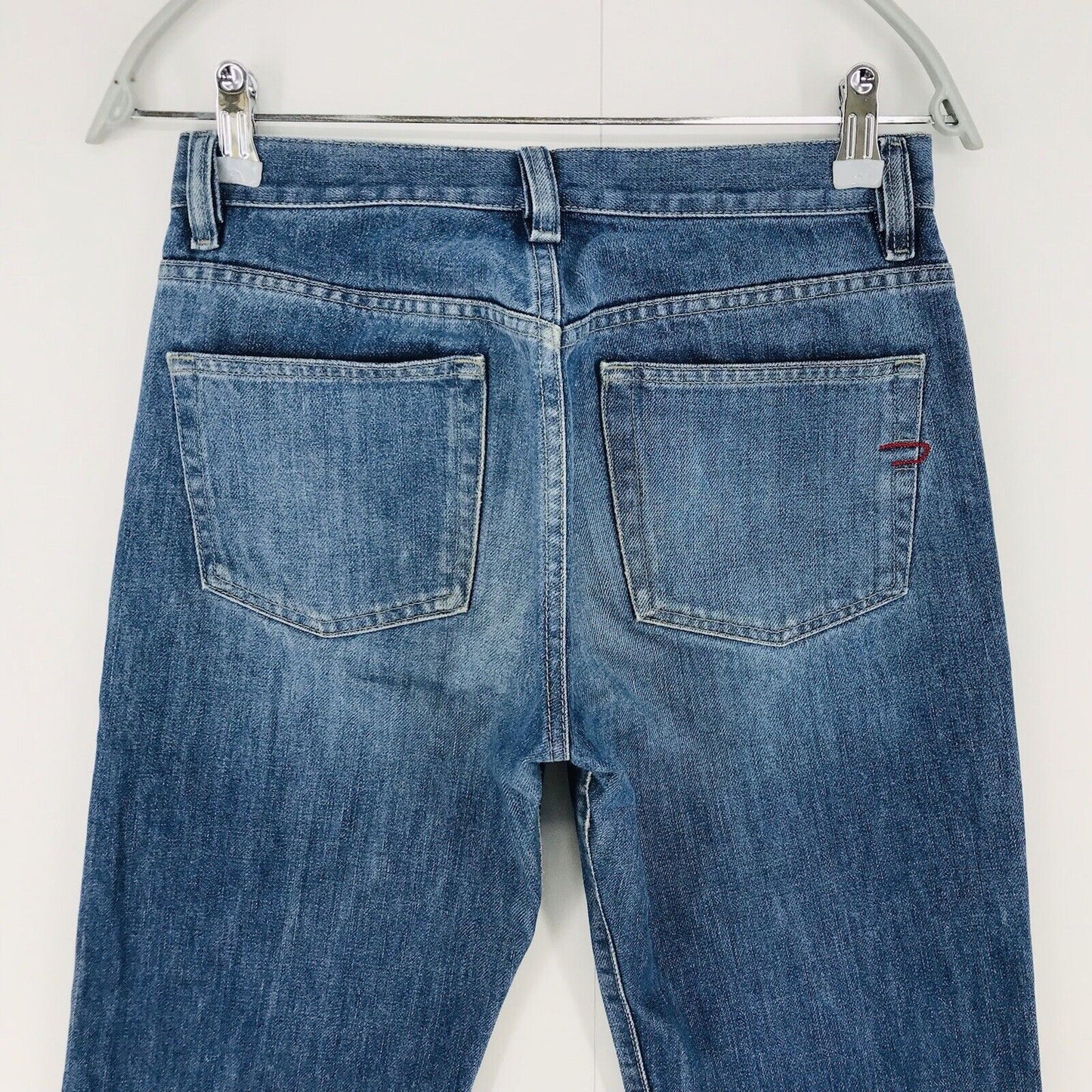 Diesel SKINT Women Blue Regular Straight Fit Jeans W27 L28 Made In Italy