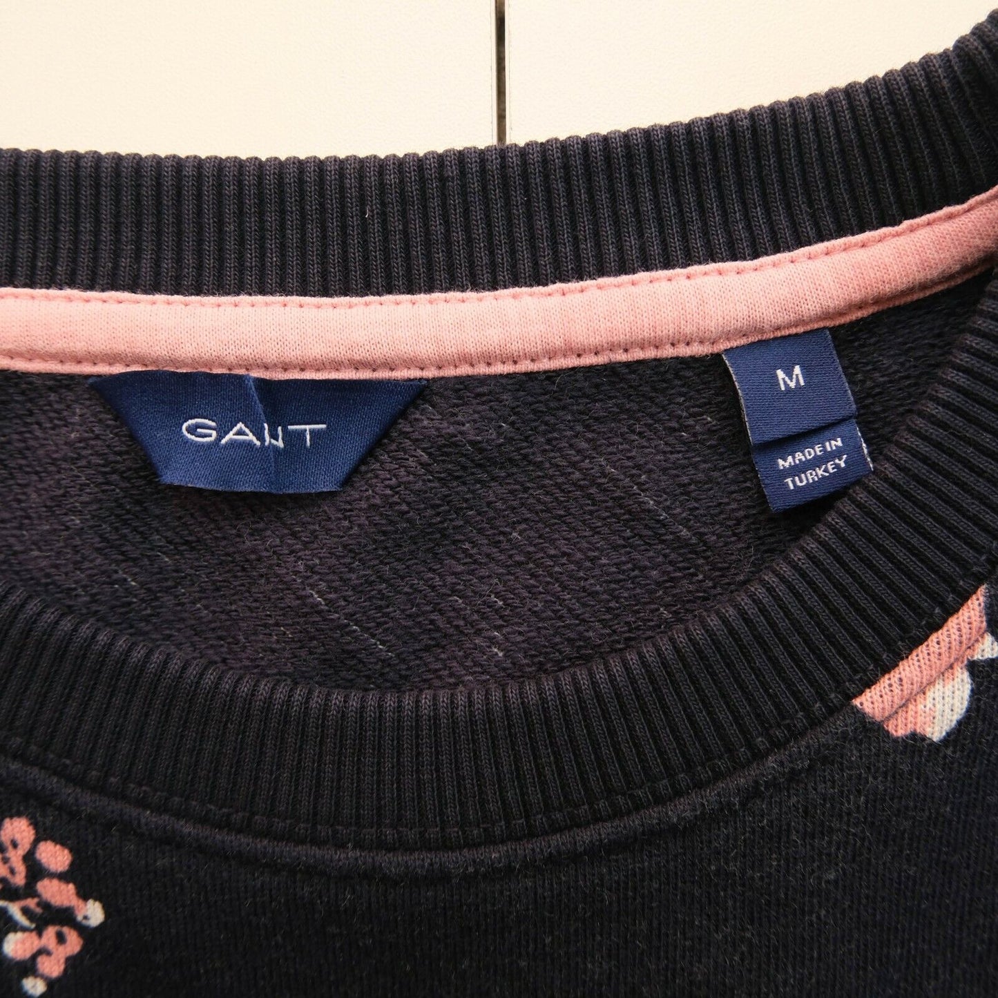 GANT Navy Blue Meadow Print Crew Neck Sweater Jumper Size M