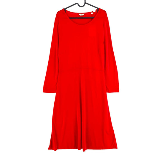 GANT Robe évasée rouge sophistiquée à col rond et manches longues Taille XL