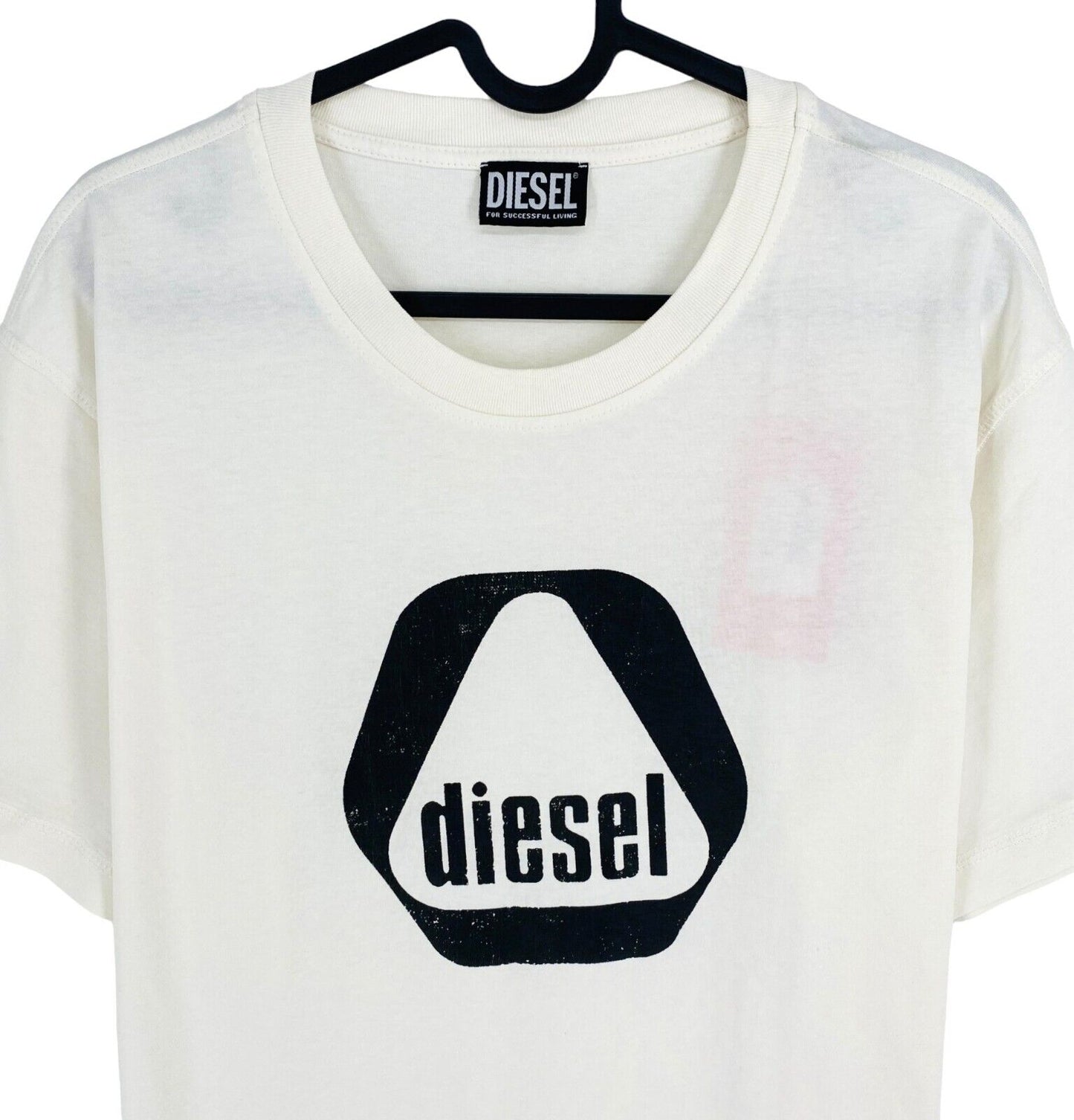 DIESEL Men White T-DIEGOR-G10 Crew Neck Short Sleeves T Shirt Size XL