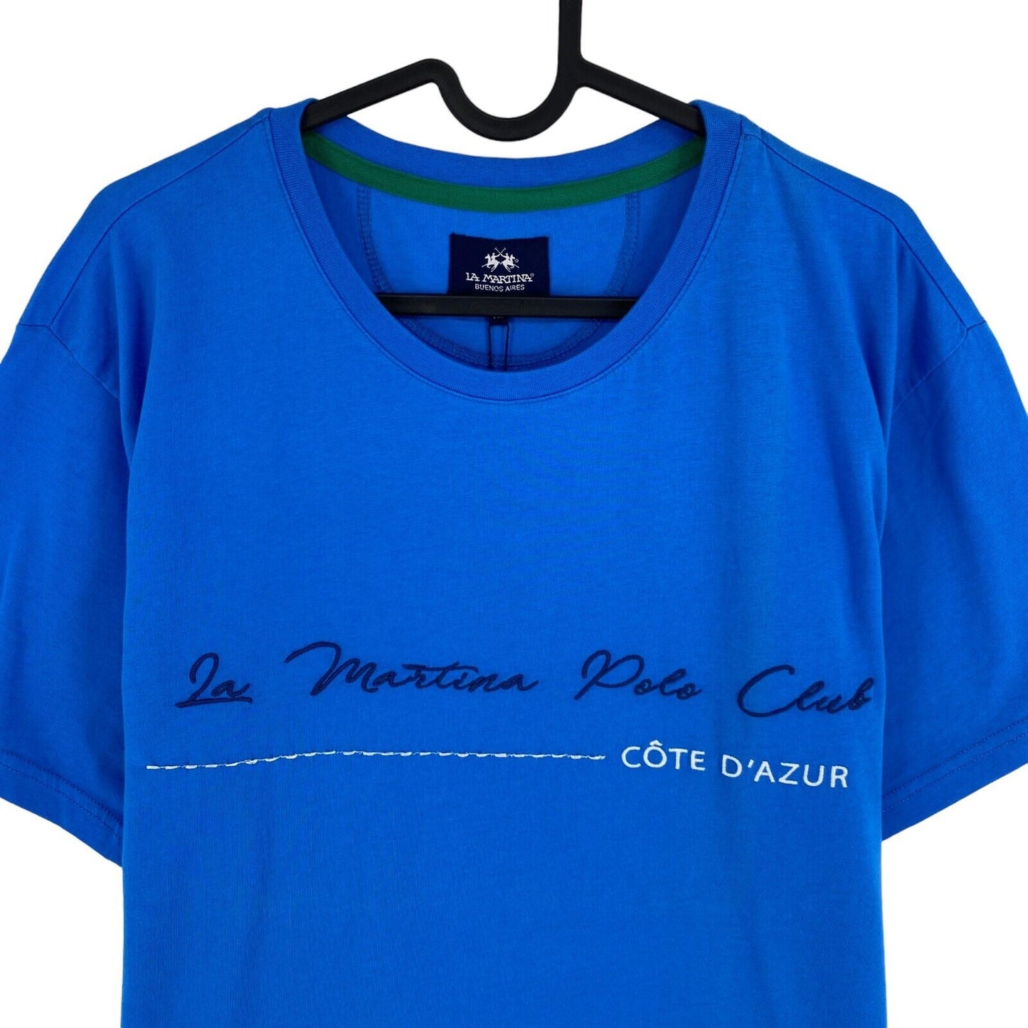 LA MARTINA T-shirt manches courtes en jersey de coton bleu taille M