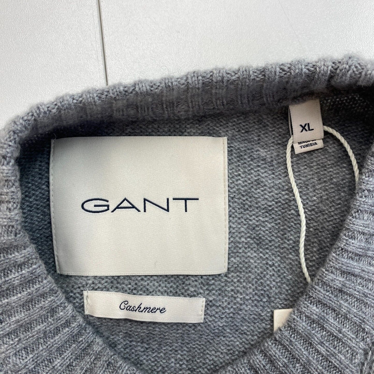 GANT Women Grey Cashmere Crew Neck Sweater Jumper Size XL