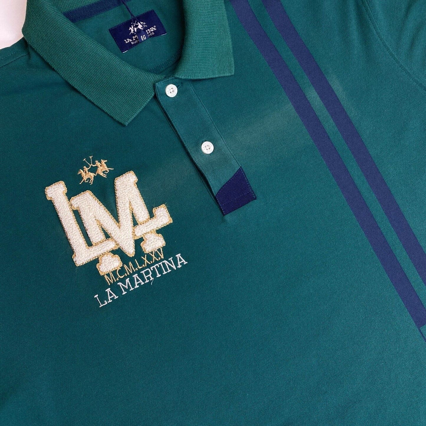 LA MARTINA Men Dark Green SS Regular Fit Polo Shirt Size XL