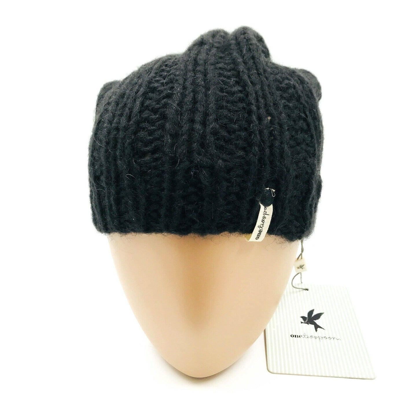 One Teaspoon Black Loose Beanie Hat One Size