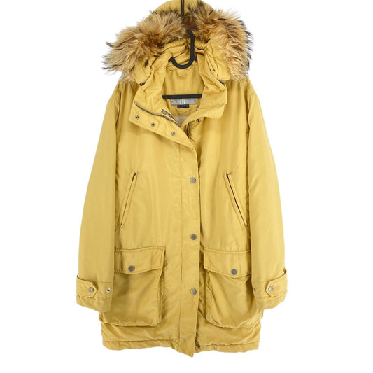 BELFE & BELFE Vintage Yellow Hooded Parka Coat Jacket Size EU 38 UK 12 US 8