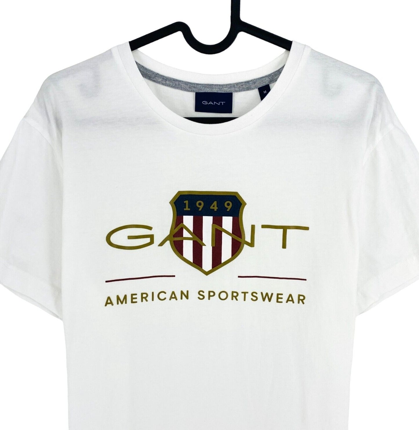 GANT Men White Archive Shield Crew Neck Short Sleeve T Shirt Size M