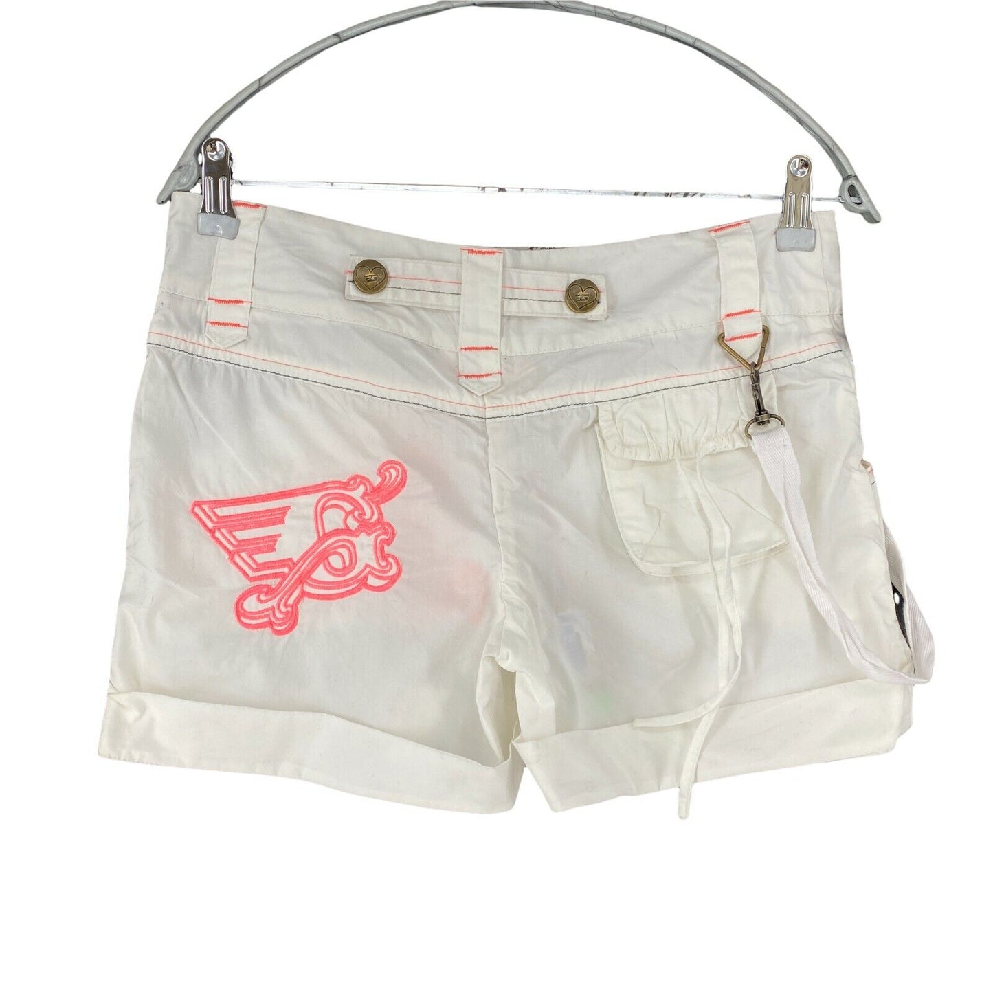 Golddigga Women White Regular Fit Chino Shorts Size S W30