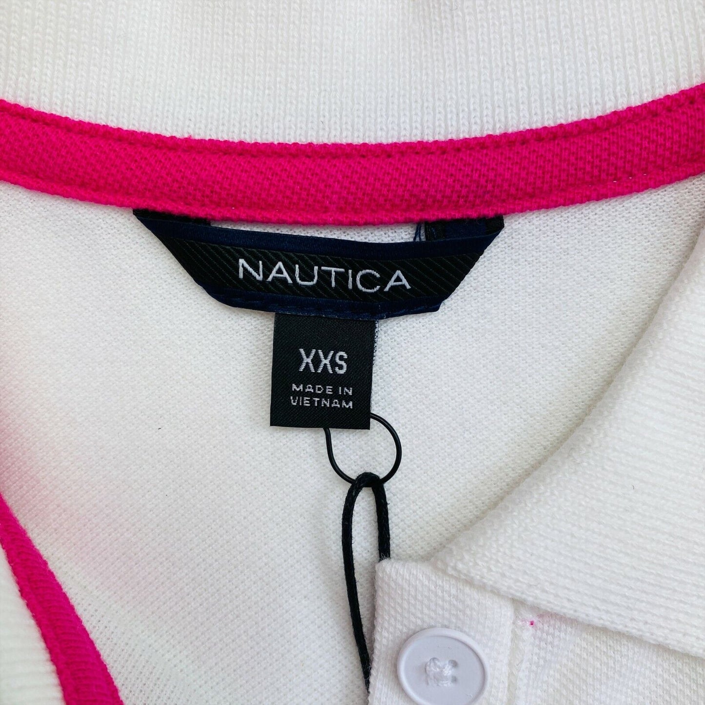 NAUTICA Weißes kurzärmliges Polo-T-Shirt, Größe 2XS XXS