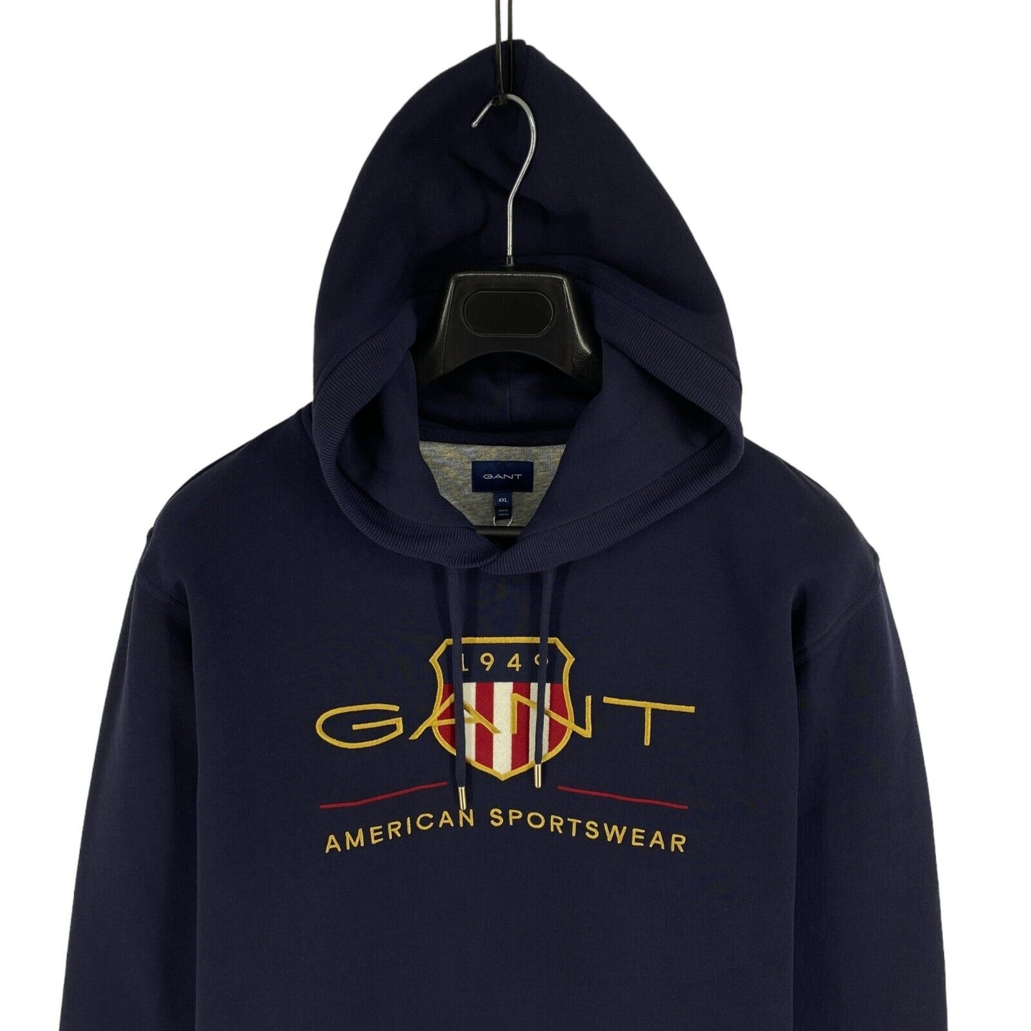 GANT Men Navy Blue Archive Shield Hoodie Sweater Pullover Jumper Size 4XL