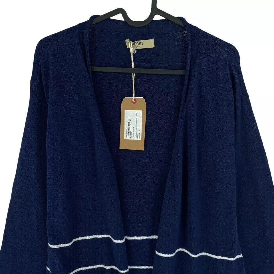 TIMEOUT Women Navy Blue 100% Cotton Cardigan Sweater Size L