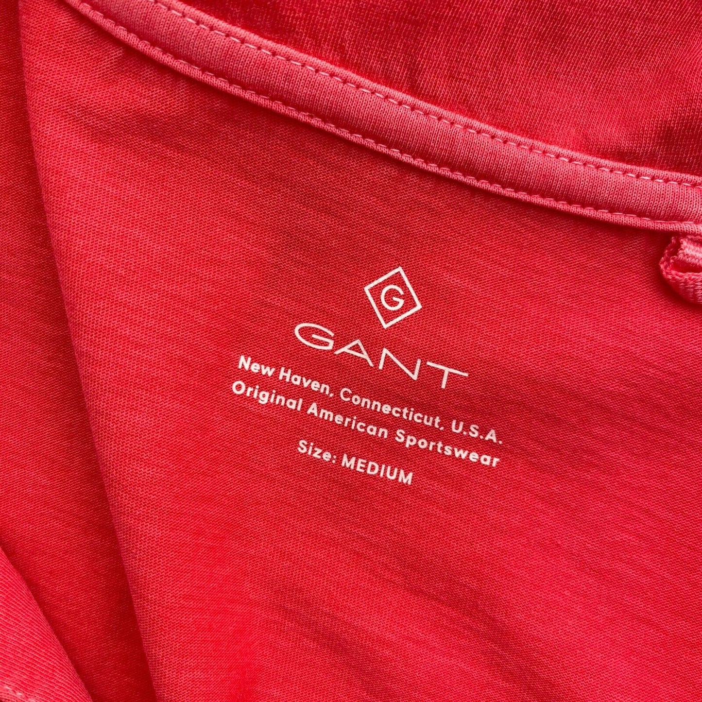 GANT Pink Sun Faded Jersey Rugger Polo Shirt Size M