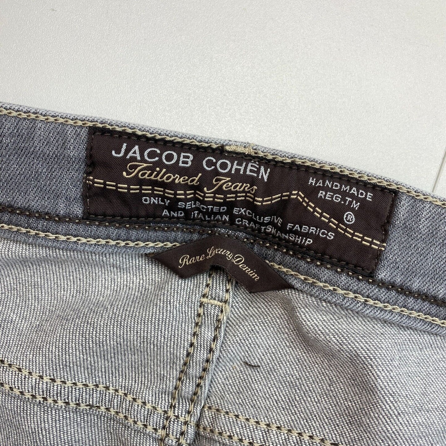 Jacob Cohen Men 622 C Grey Slim Fit Jeans Pants Size W34 L34 Made In Italy