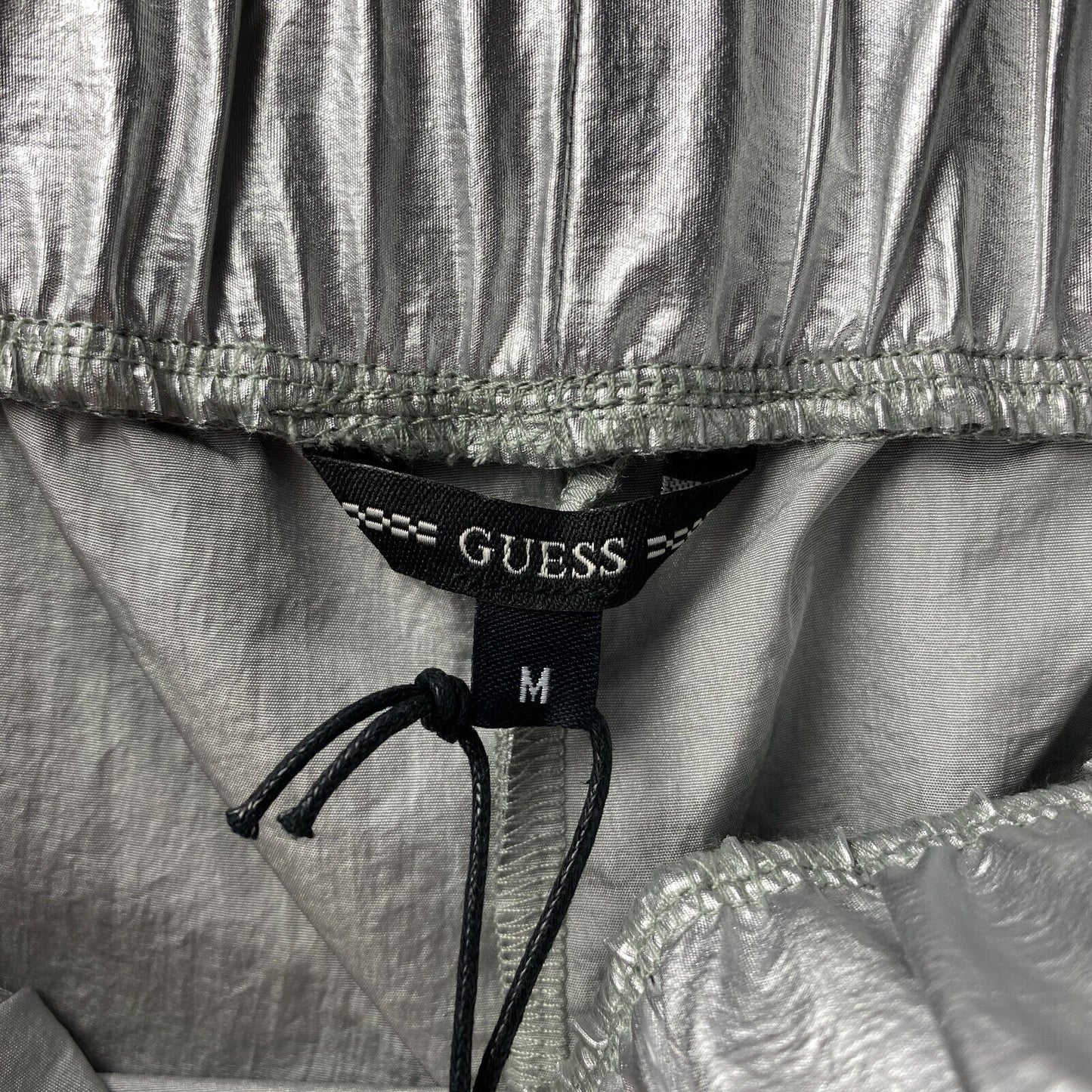 GUESS Women Silver Regular Tapered Fit Trousers Size M EUR 38 UK 8 W28