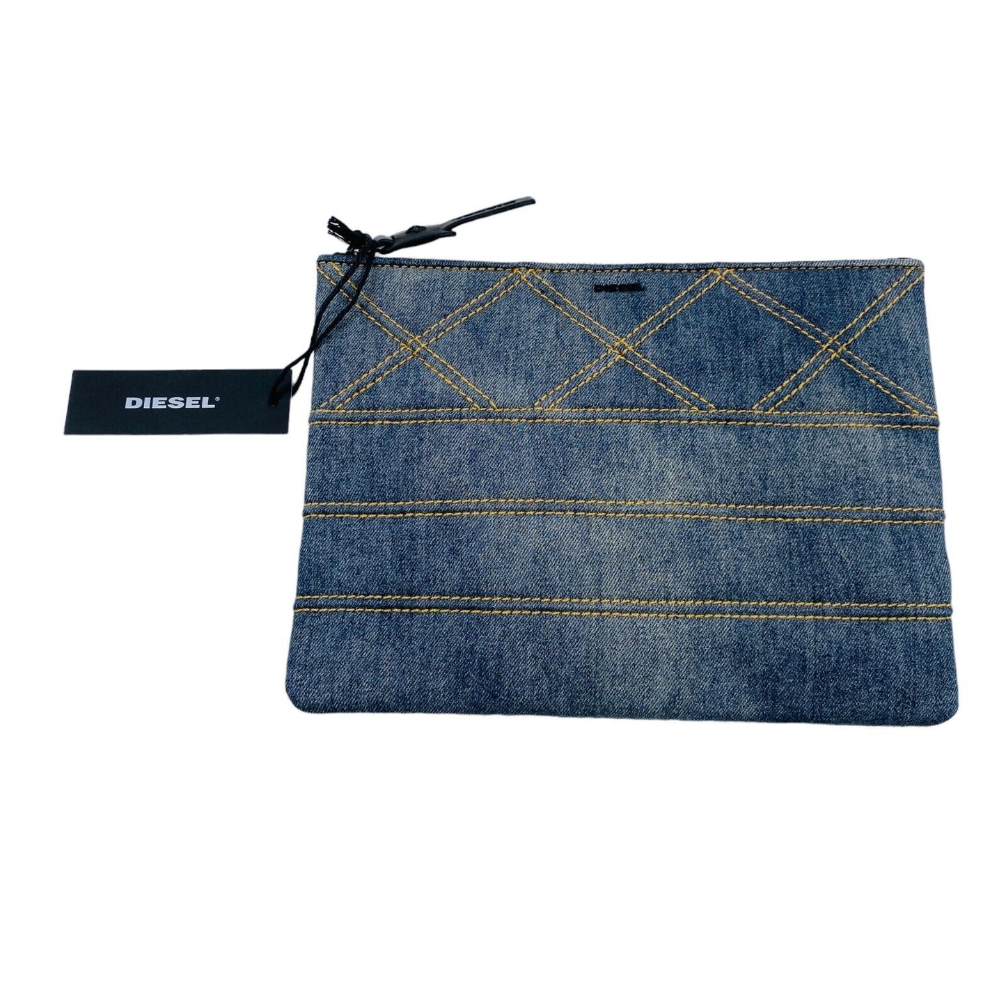 DIESEL Blue Cotton Denim Jeans Tablet Documents Case Bag