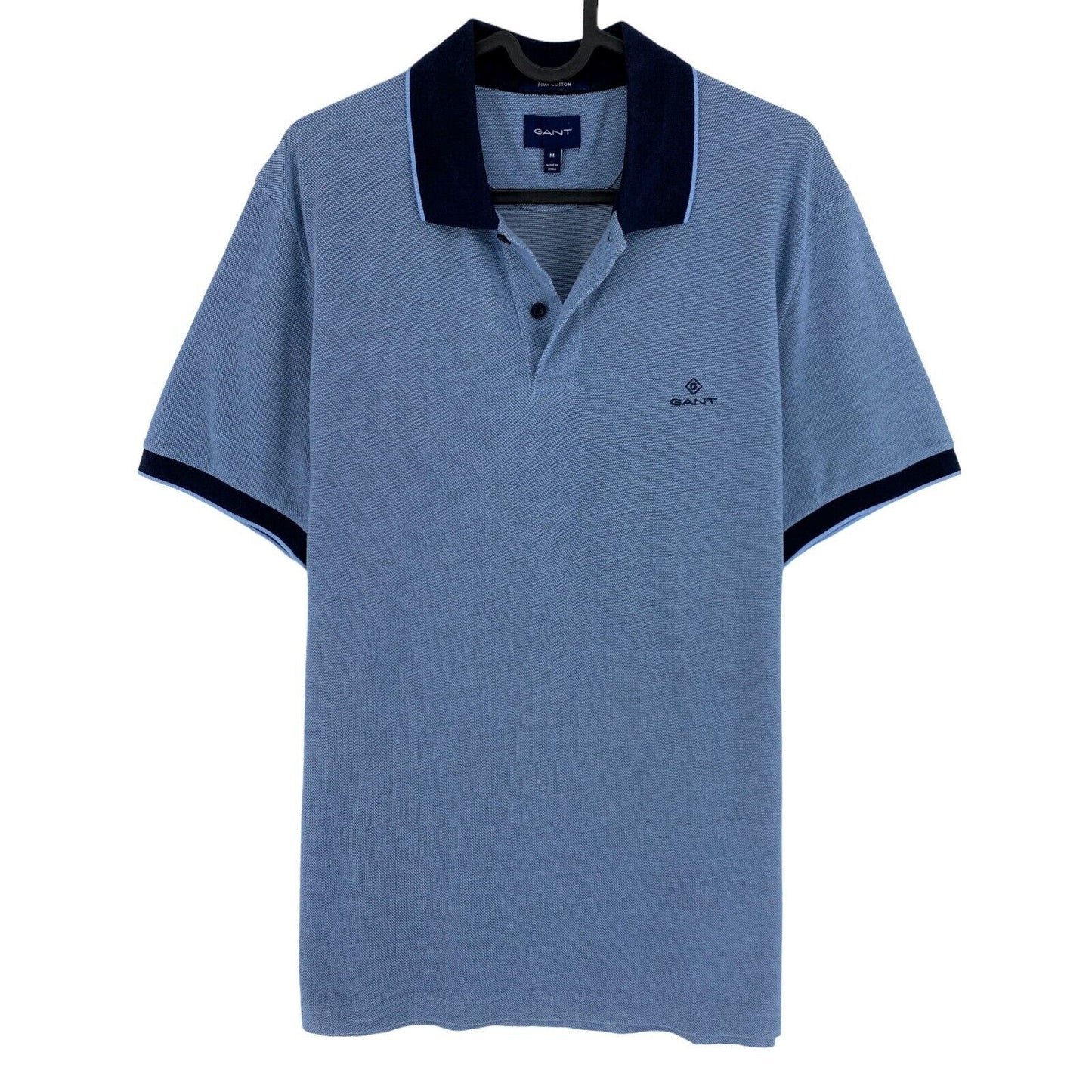 GANT Blue 4-Col Oxford Pique Rugger Polo Shirt Size M