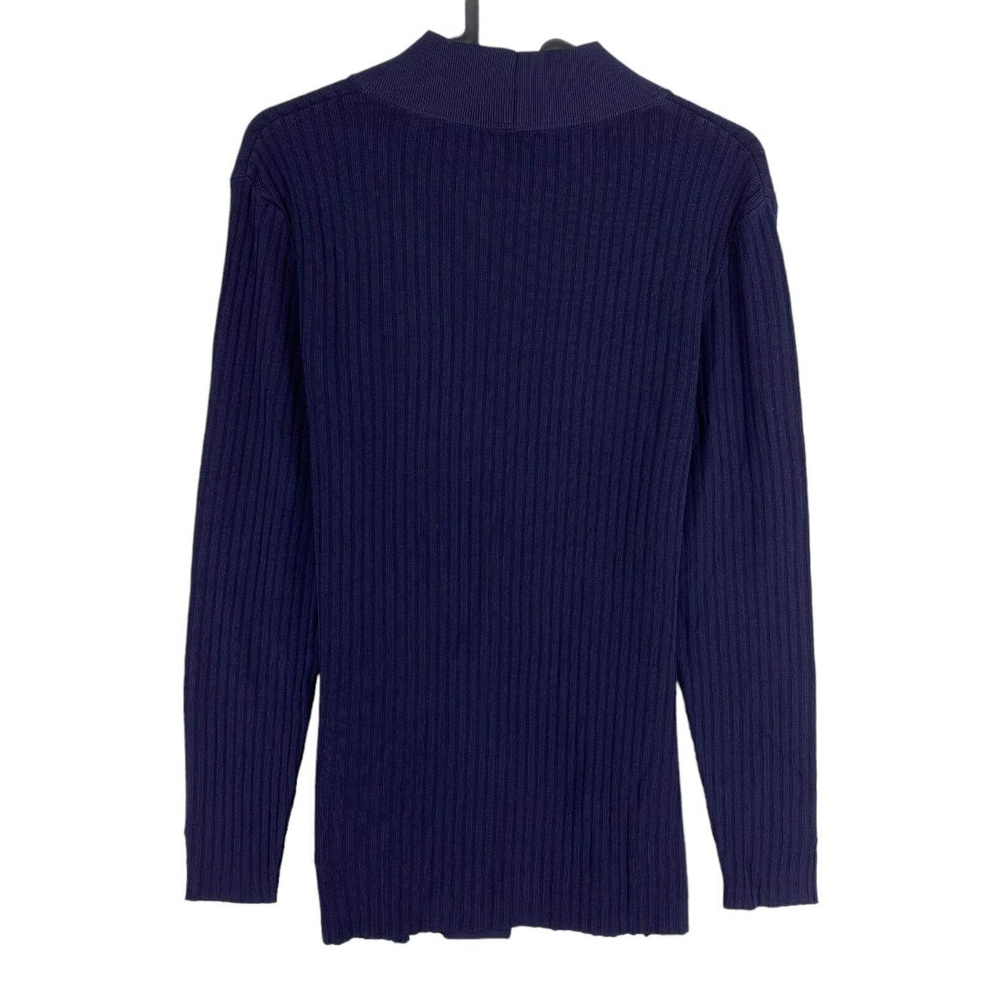 GANT Bleu Marine Côtelé Col V Manches Longues Top Blouse Taille M