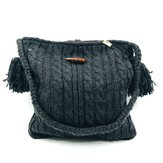 Etam Grey Knitted Shoulder Bag