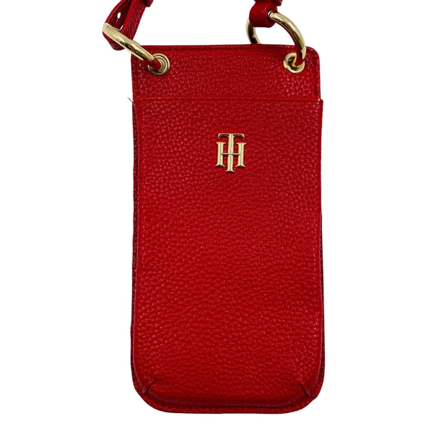 Tommy Hilfiger Unisex Red Eco Leather Small Phone Card Holder Bag