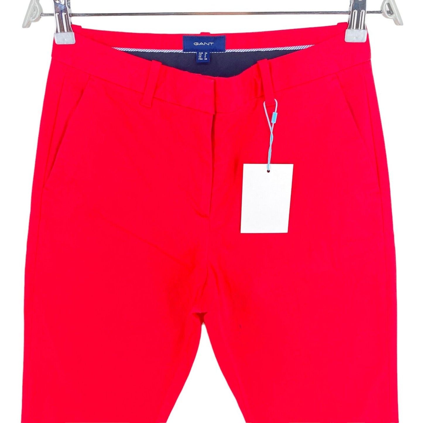 GANT Pinkish Red Tech Prep Satin Slack Chino Pants Trousers Size EU 36 UK 8 US 6