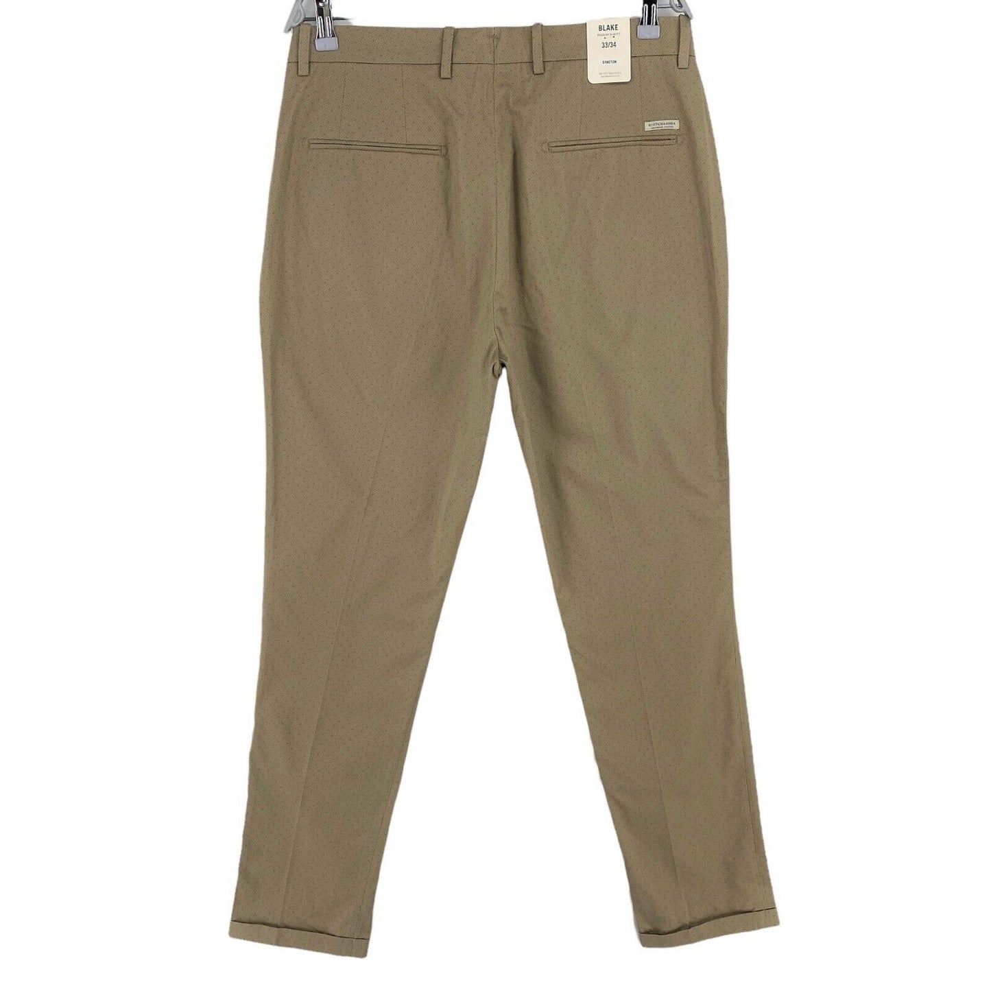 RRP €99 Scotch & Soda Brown BLAKE Regular Slim Fit Pants Trousers All Sizes