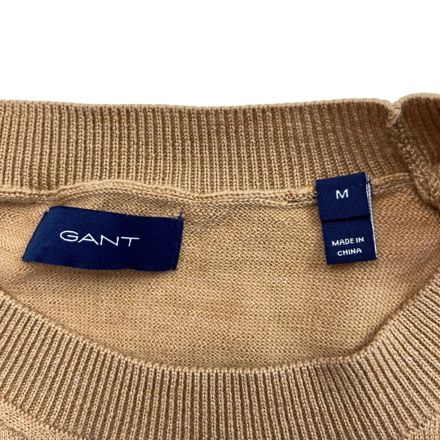 GANT Marron 100% Laine Pull à col rond Taille M