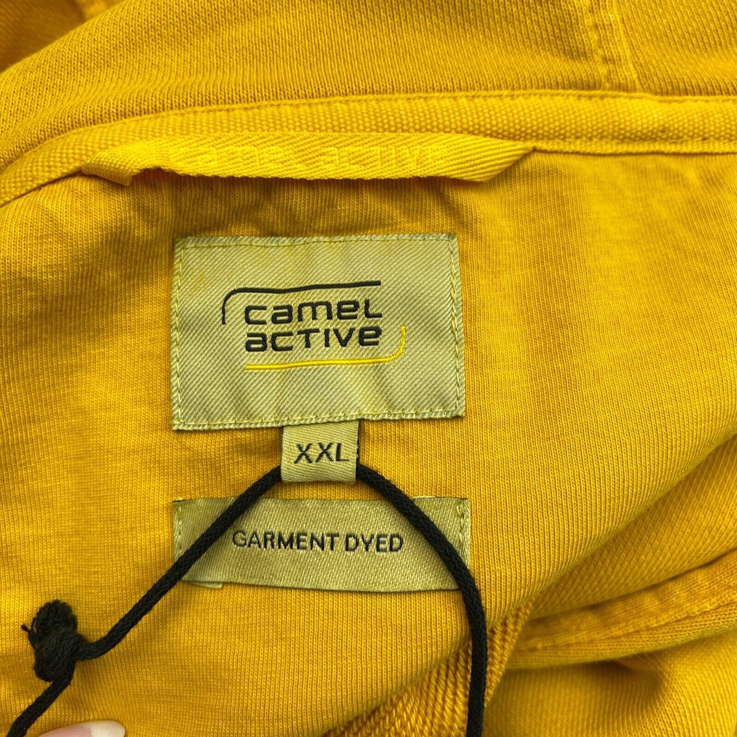 Camel Active Men Yellow Garment Dyed Hoodie Sweater Jumper Size 2XL XXL