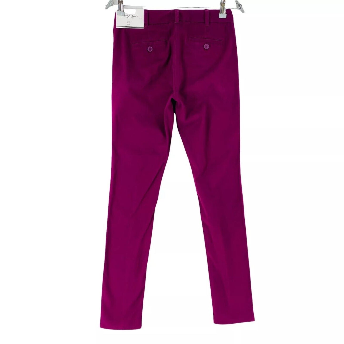 NAUTICA Women Dark Purple Stretch Skinny Fit Chino Trousers US 0 W27