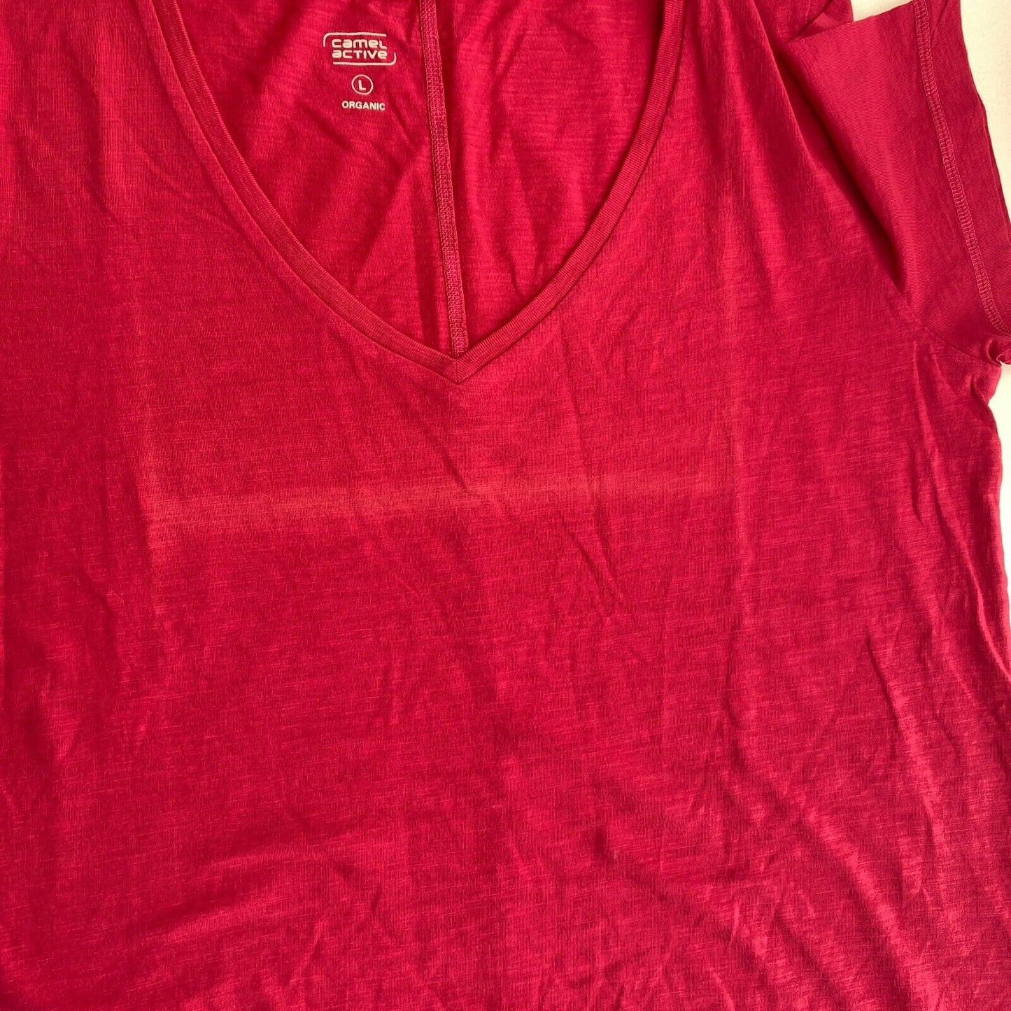 CAMEL ACTIVE Women Purple V Neck Short Sleeves T Shirt Size L