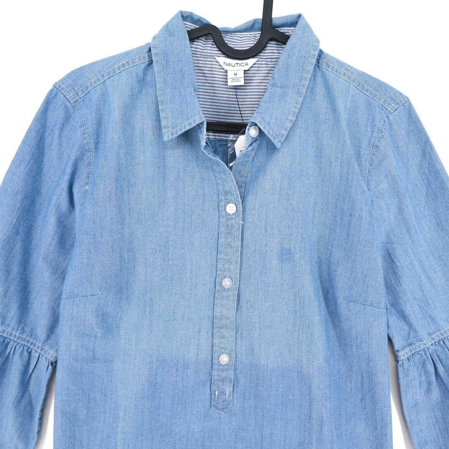 NAUTICA Light Blue Denim Blouse Shirt Size M L