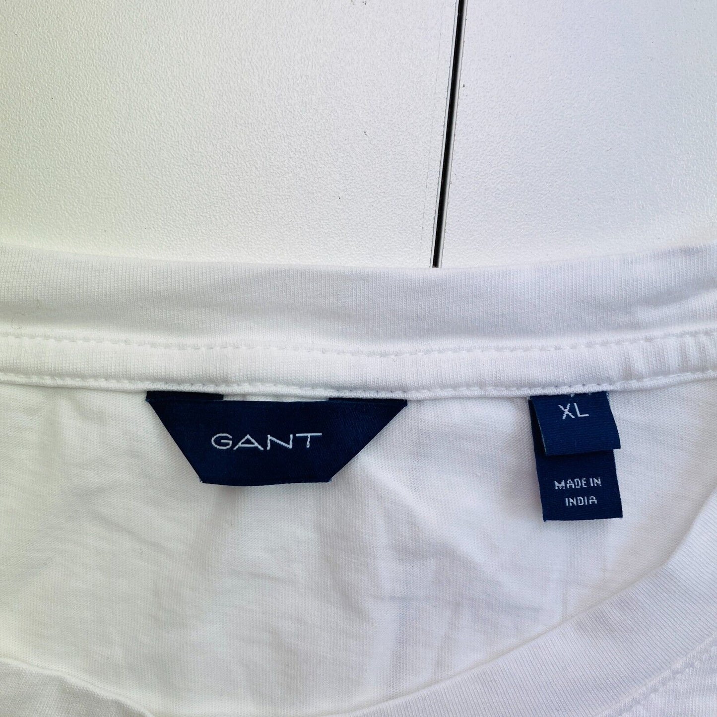 GANT Women White Solid Crew Neck Long Sleeves T Shirt Size XL