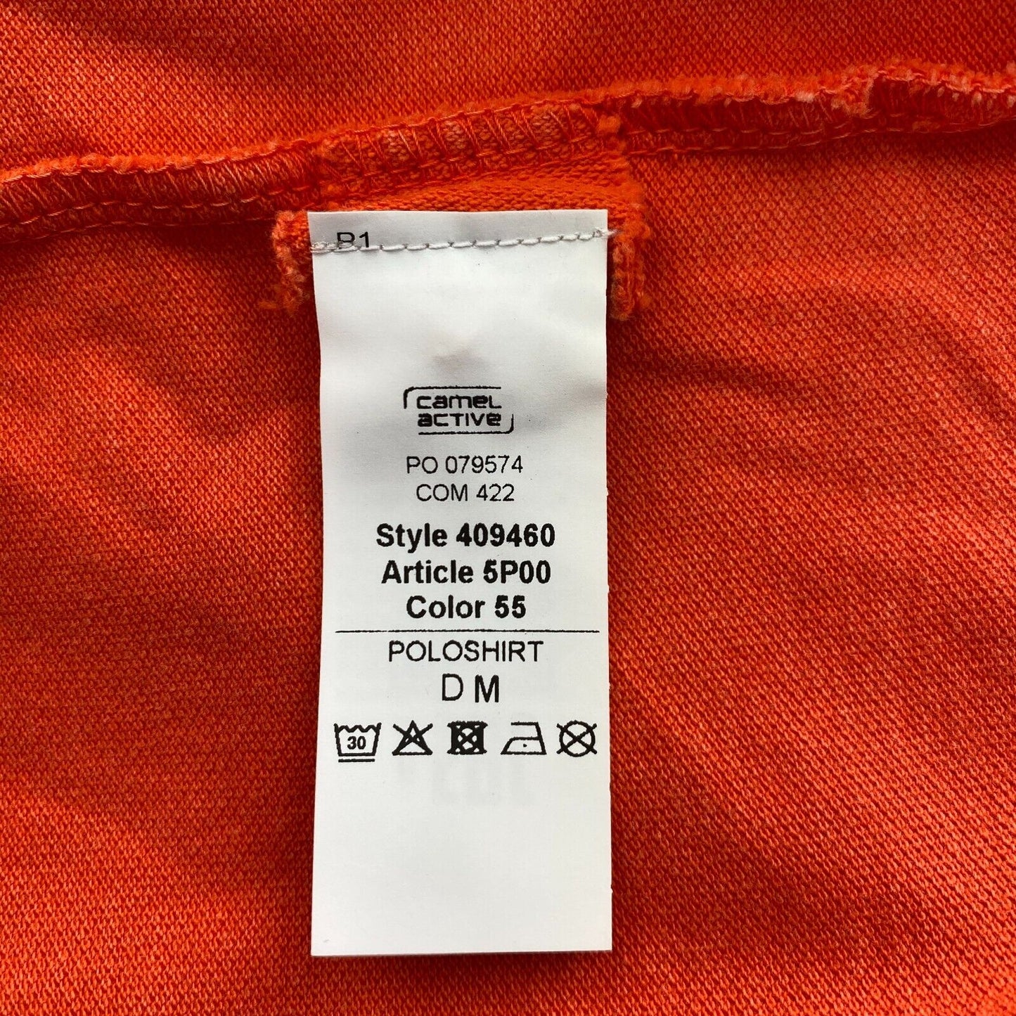 CAMEL ACTIVE Orange Raw Dyed Pique Polo Shirt Size M