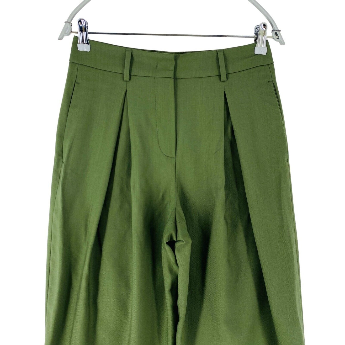 GANT Women Green Wide Leg Relaxed Fit Dress Trousers Size EUR 38 UK 10 US 8 W26