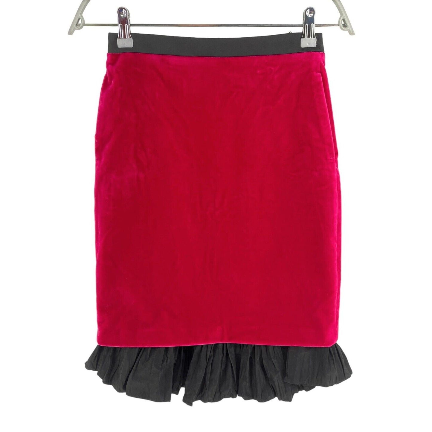 KARL LAGERFELD X Carine Dark Pink Velvet Skirt Size EU 32 UK 4 US 2