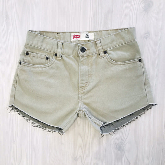 Levi's Commuter 511 Women’s Custom Made Beige Slim Fit Cut-Off Shorts W27 14 REG