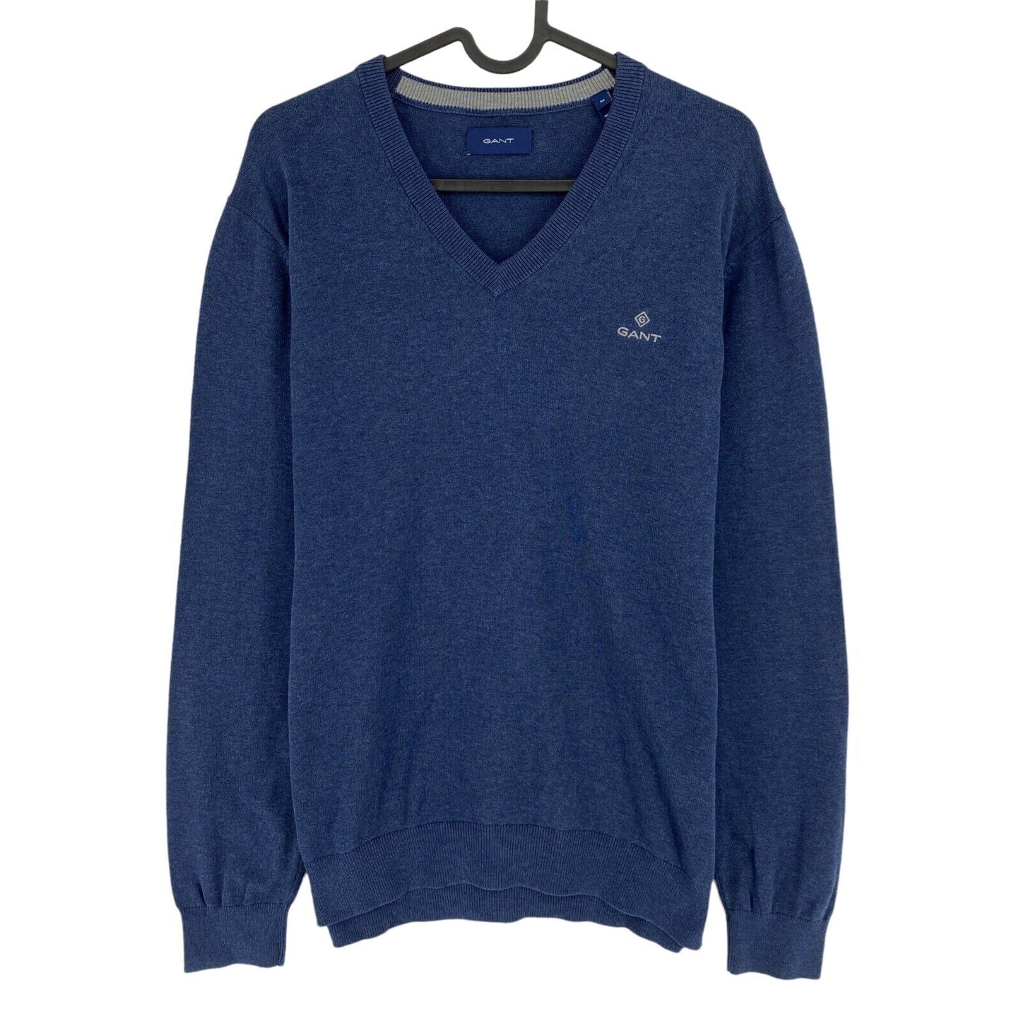 GANT Navy Blue Cotton V Neck Sweater Pullover Size M