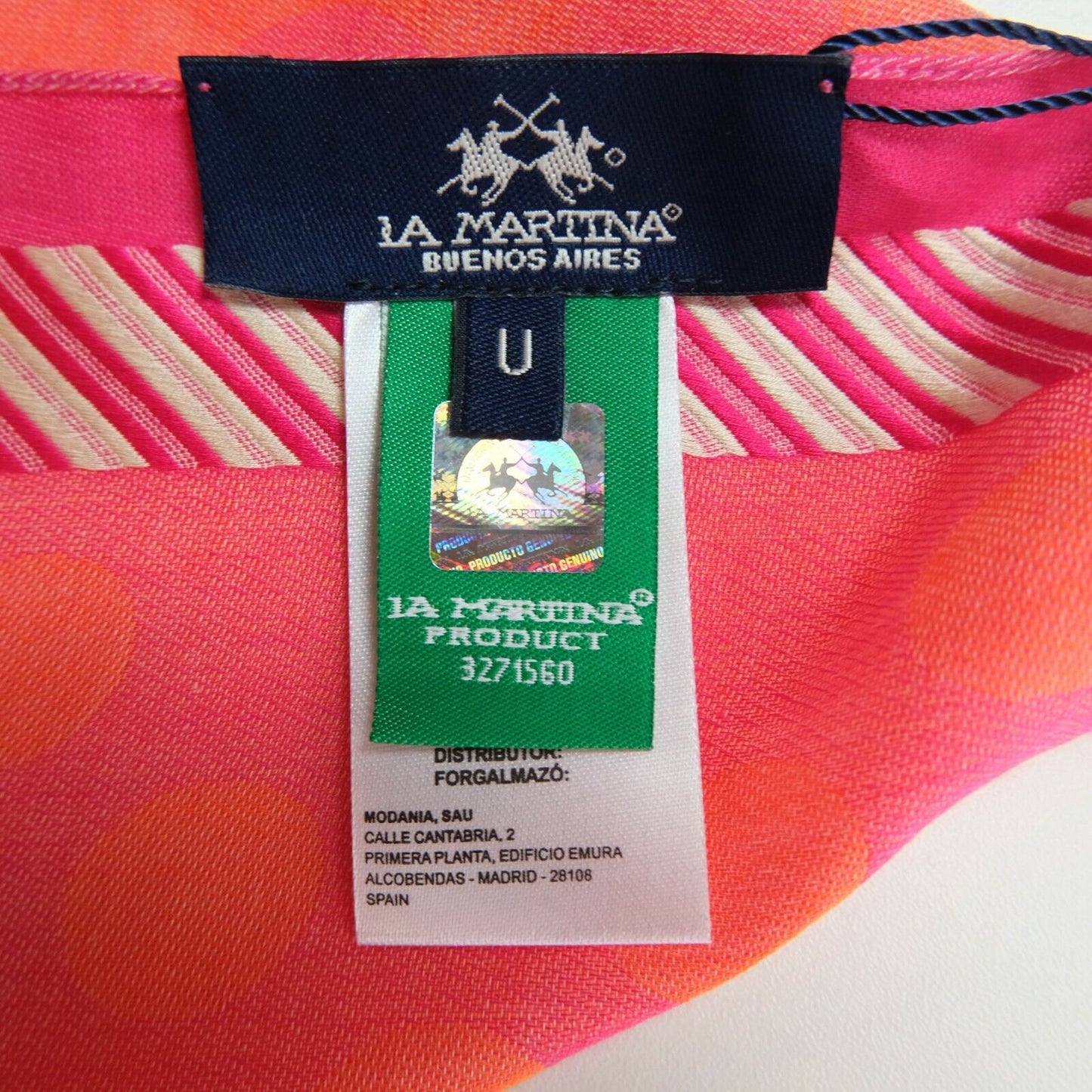 LA MARTINA Coloured Striped Long 100% Cotton Scarf