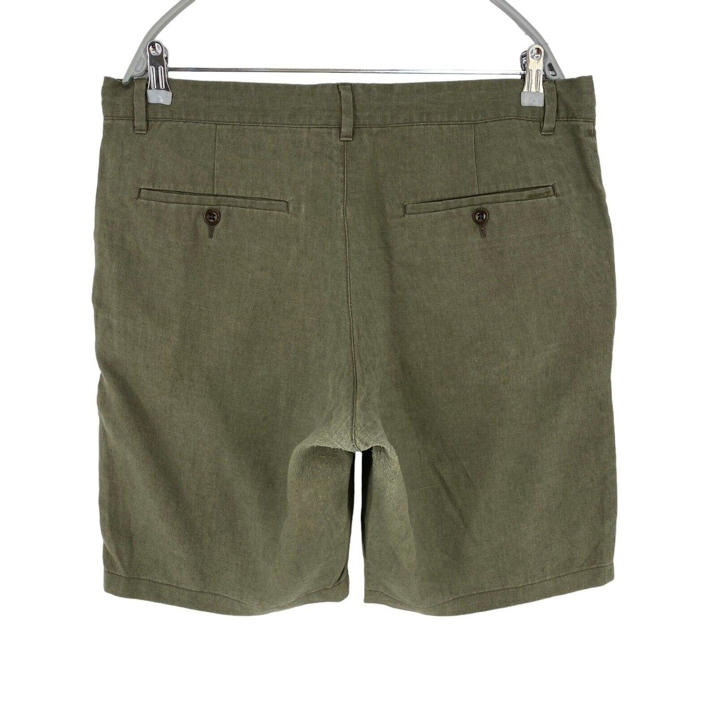 GANT Dark Green Relaxed Fit Linen Shorts Size L