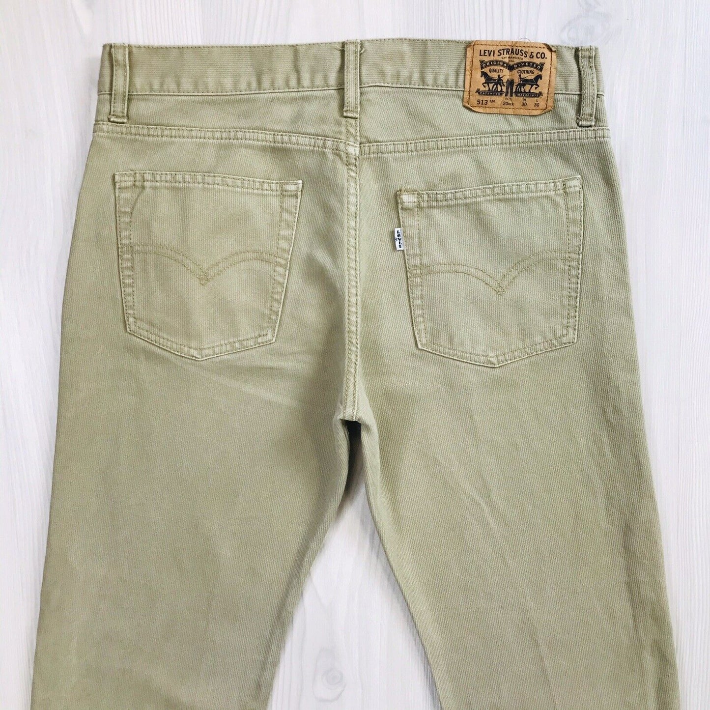 Vintage Levi's 514 Beige Slim Straight Fit Jeans 20 Reg / W30 L30