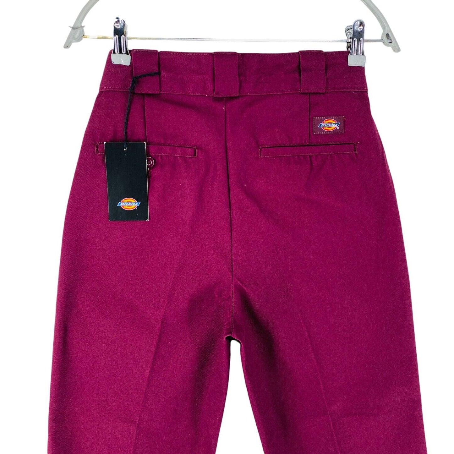 DICKIES Women Purple Regular Straight Fit Cropped Work Chino Trousers Size W28