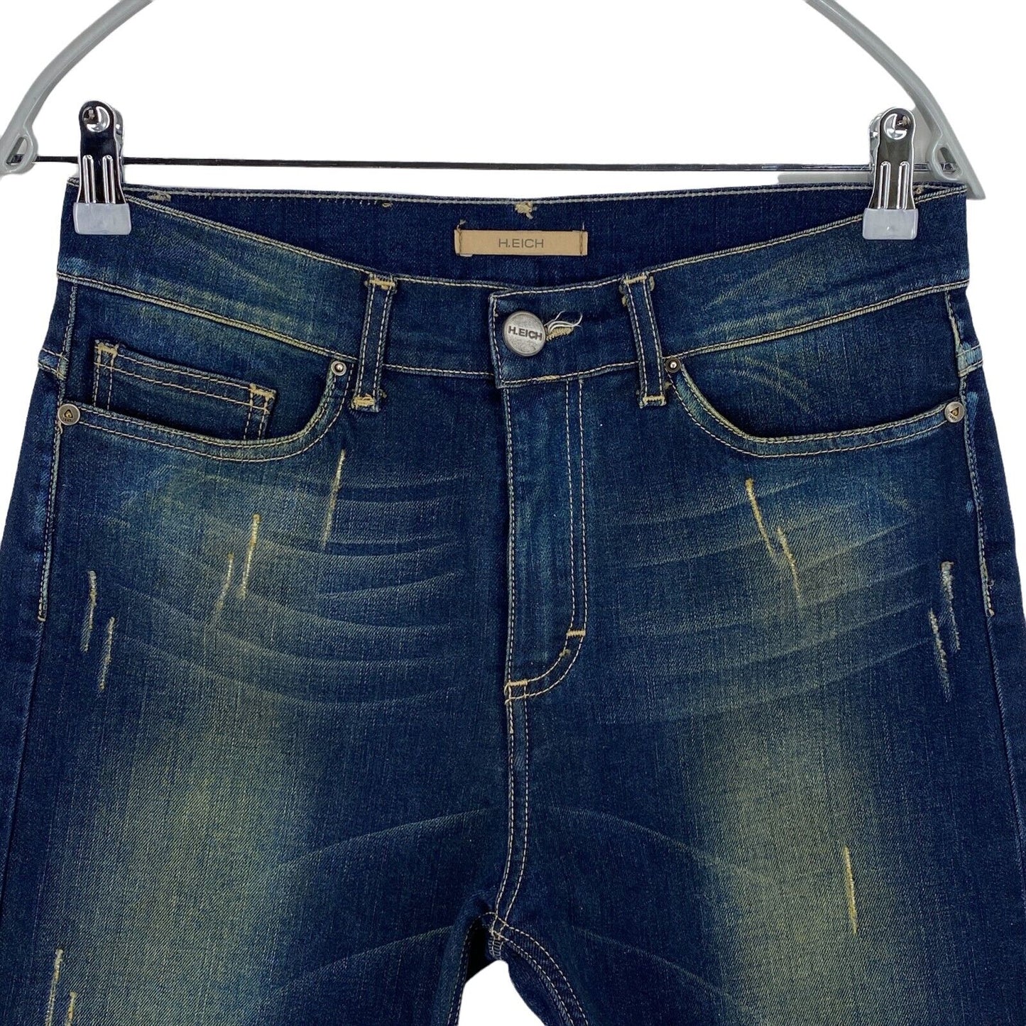 Prix ​​conseillé 106 € H.EICH Bermuda en denim mélangé de coton bleu marine Taille 29 W29