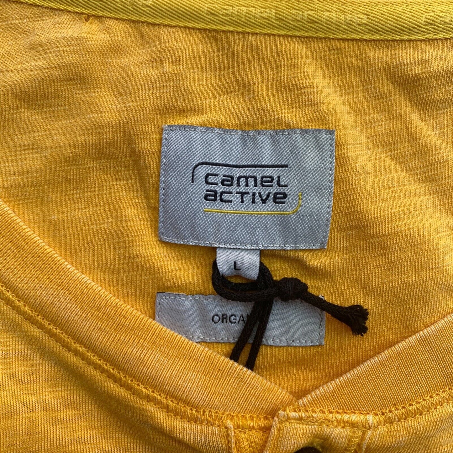 CAMEL ACTIVE Men Yellow Henley Neck Short Sleeves T Shirt Size L