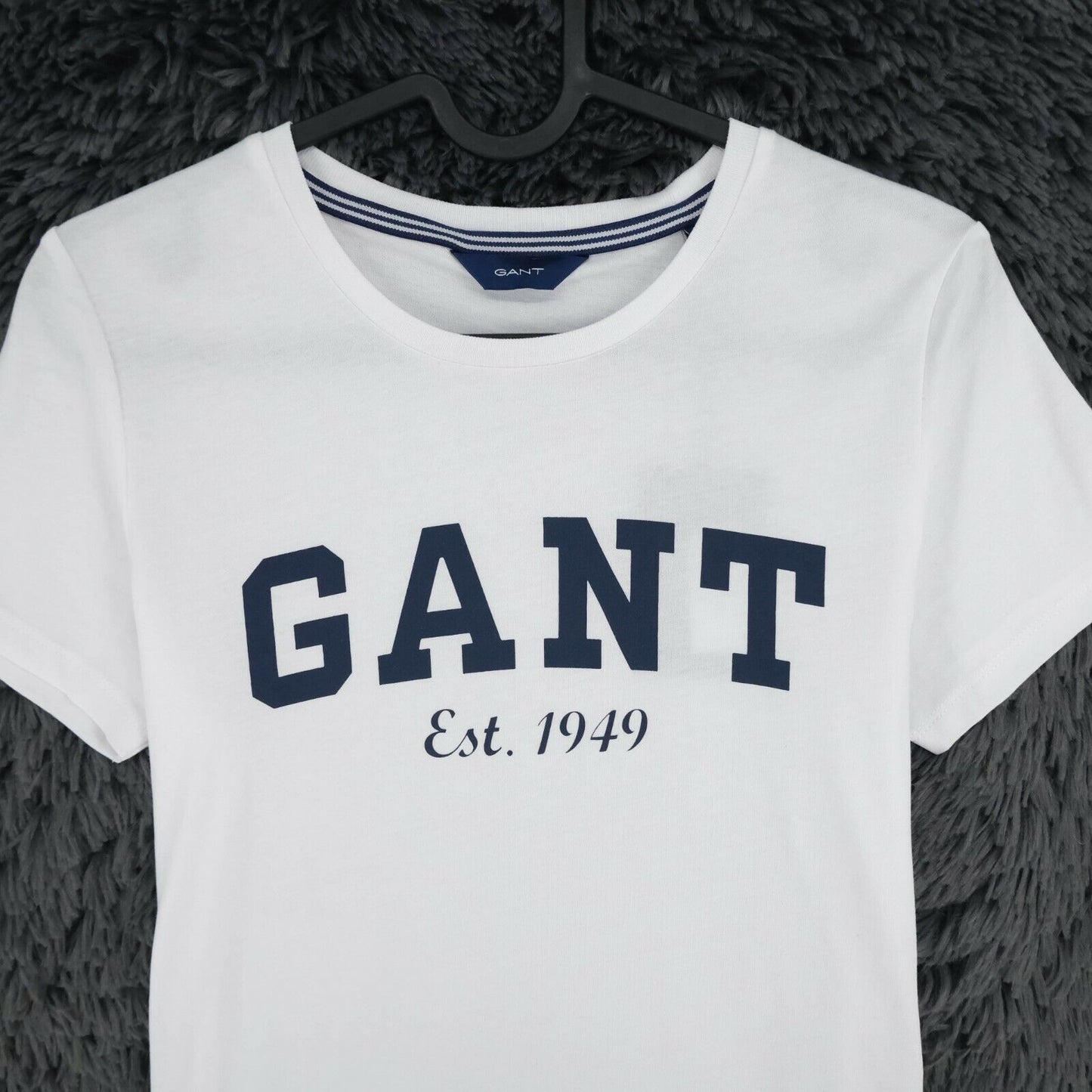 GANT T-shirt blanc à col rond avec grand logo Taille XS M