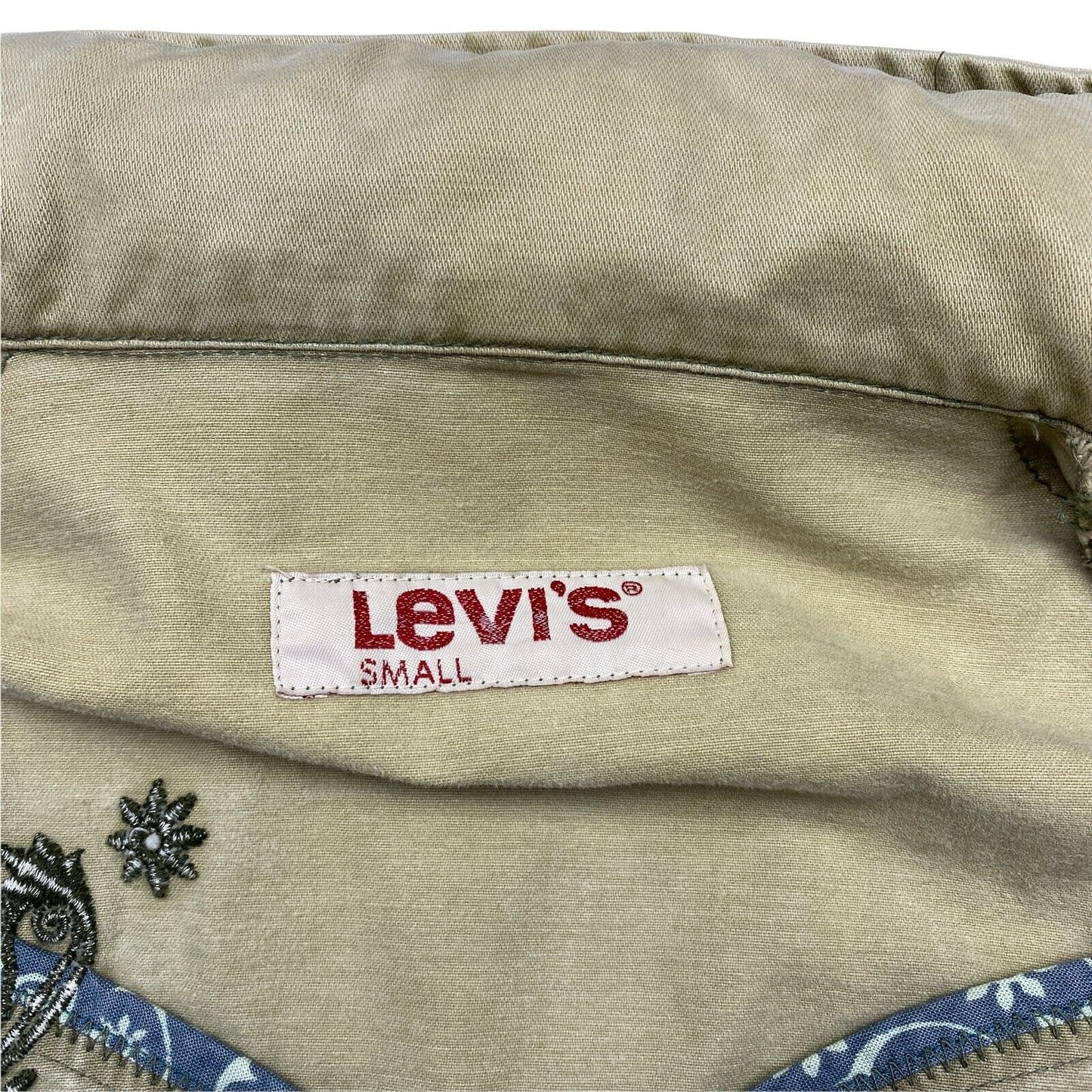 LEVI'S Beige 100% Cotton Hooded Jacket Size S