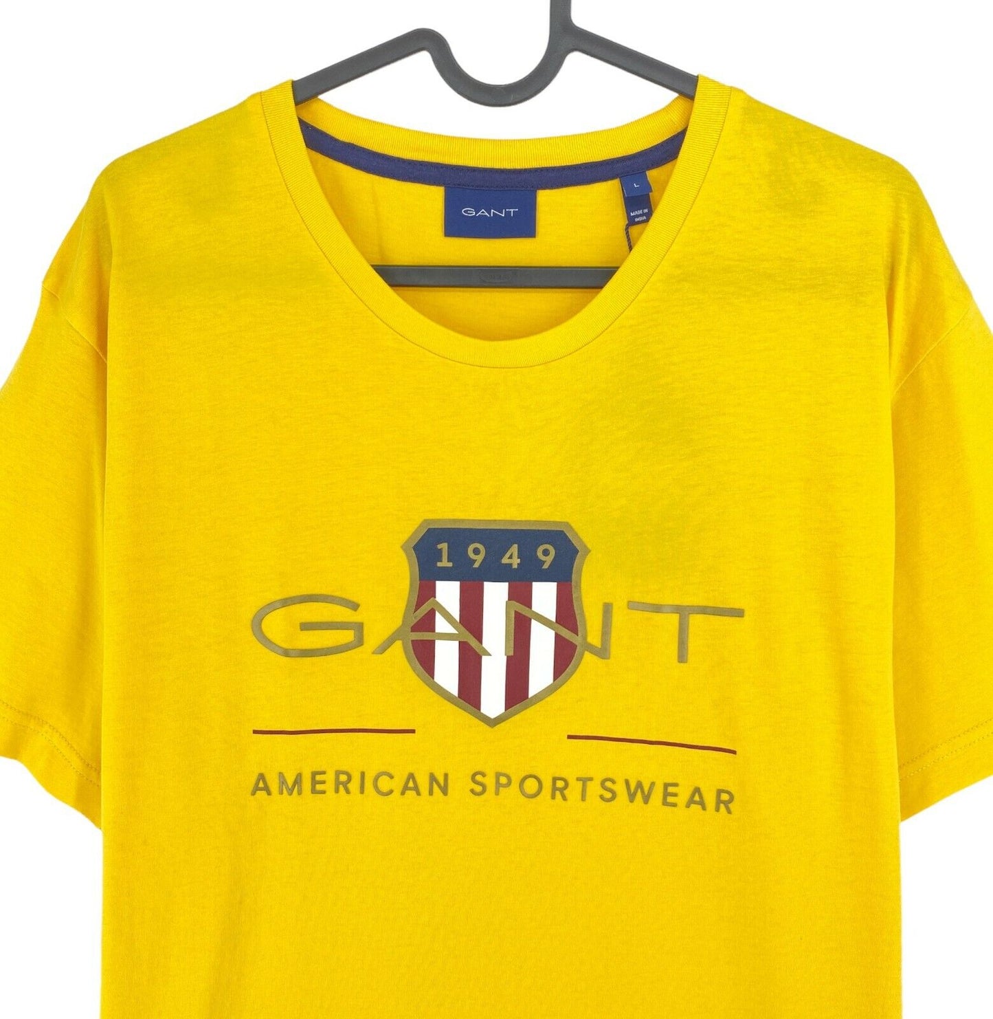 GANT Yellow Archive Shield Crew Neck T Shirt Size L