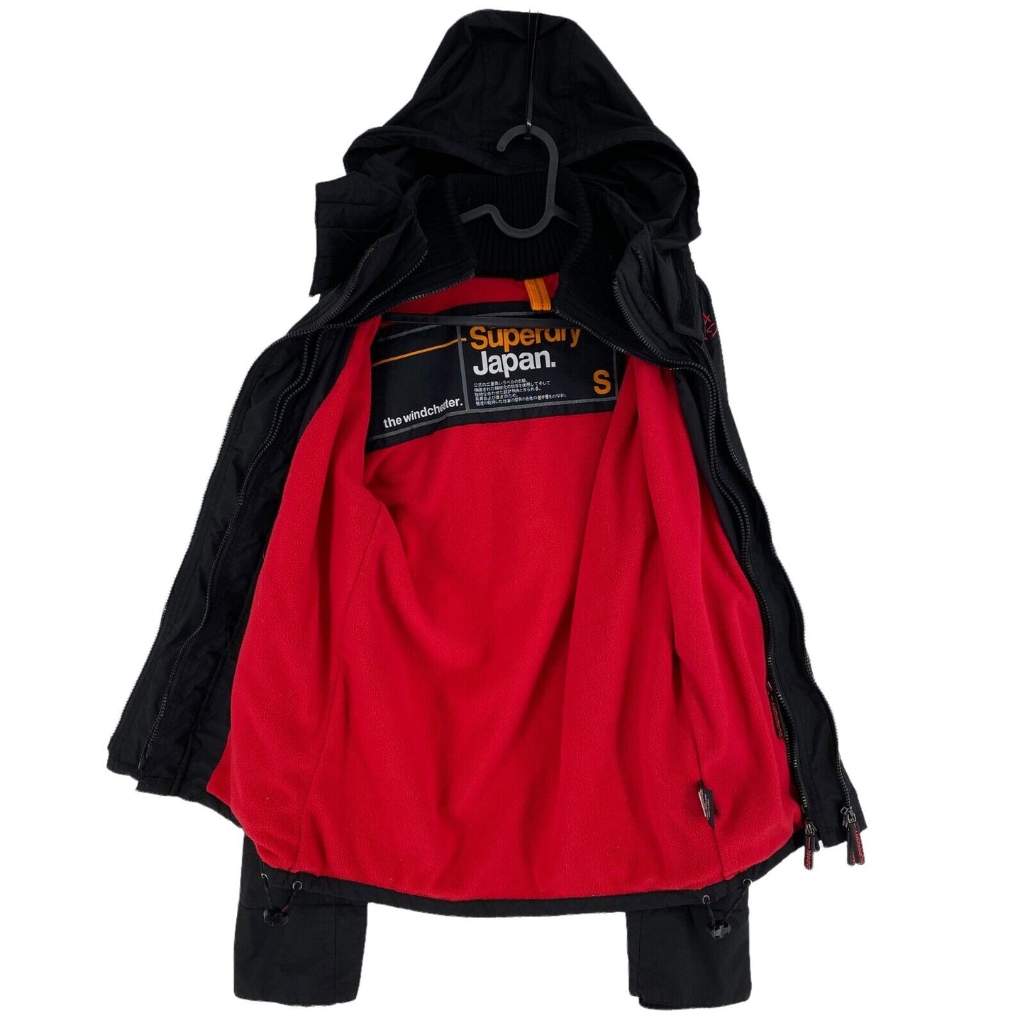 SUPERDRY The Windcheater Schwarze Kapuzenjacke Größe S