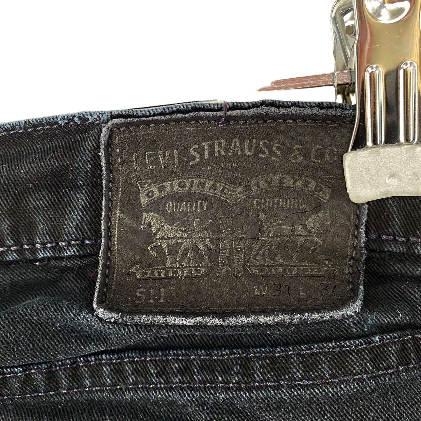 Levi's 511 – Schwarze Stretch-Slim-Fit-Jeans, W31 L34