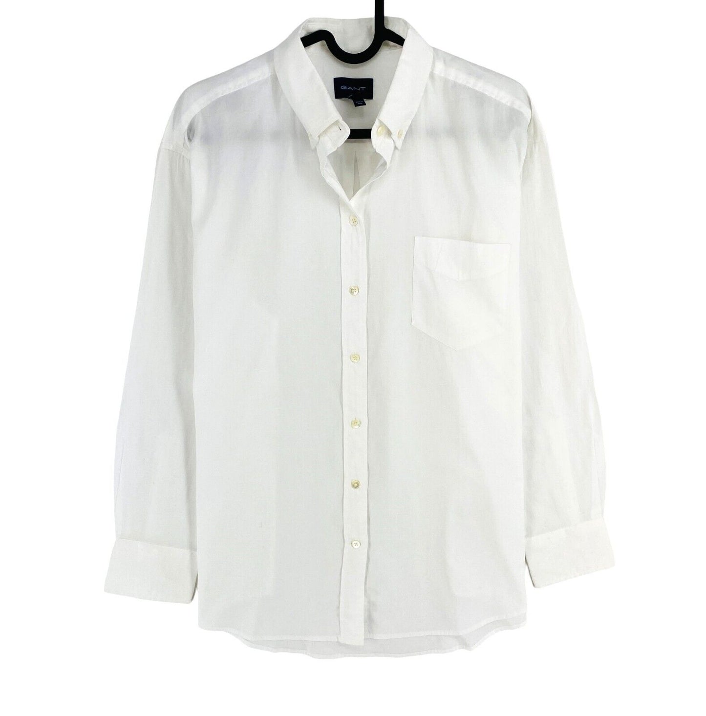 GANT Women White Regular GMT Washed Long Sleeve Shirt Size EU 36 UK 8 US 6