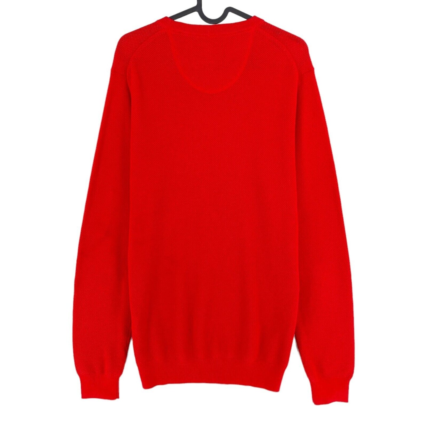 GANT Red Cotton Pique Crew Neck Jumper Sweater Size L