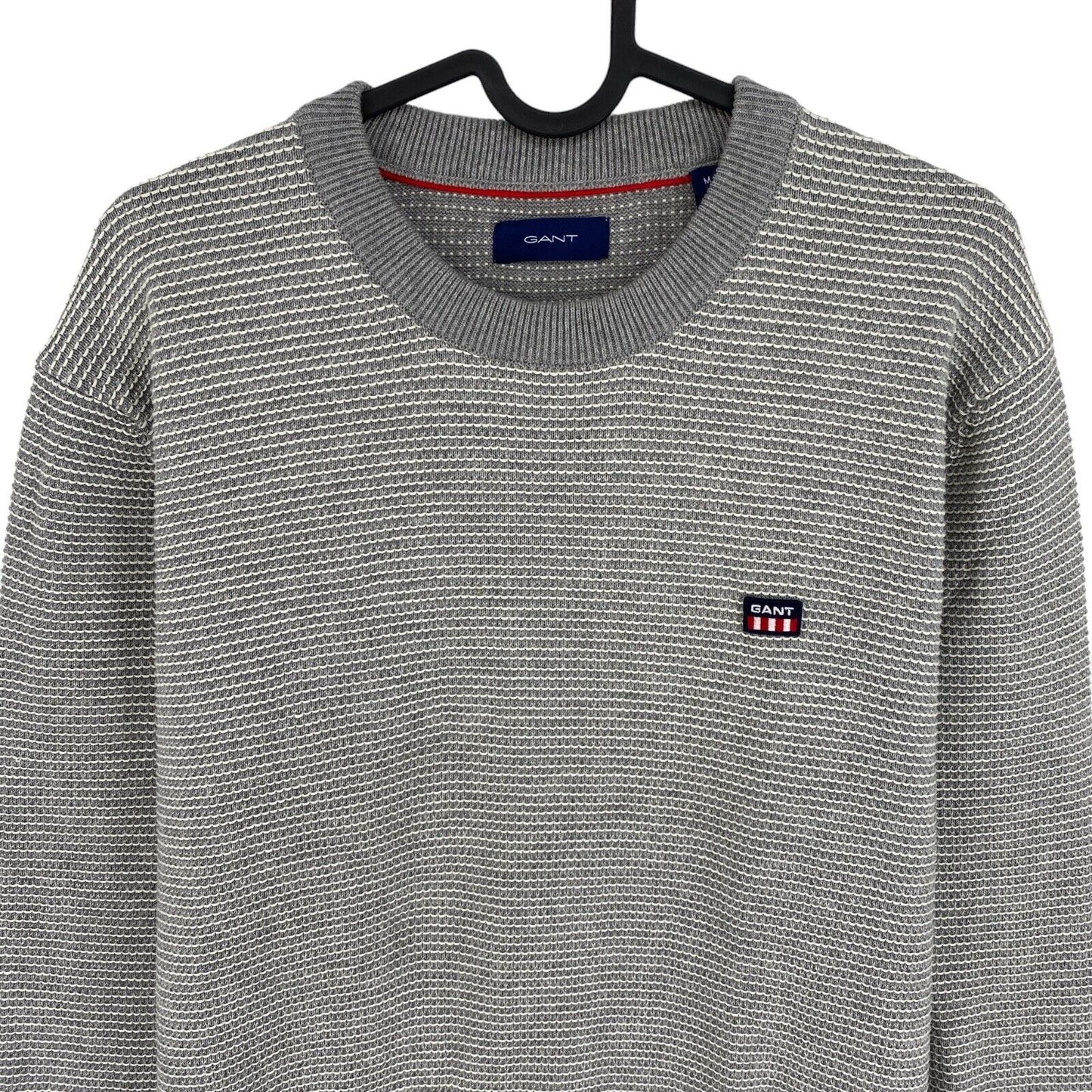 GANT Grey Light Texture Crew Neck Sweater Jumper Size M